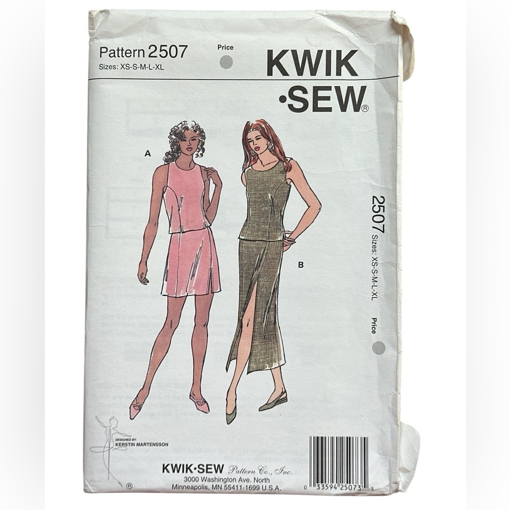 Vintage Y2K, uncut, factory folded Kwik Sew Pattern 2507 XS - Xl